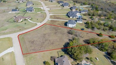 Aerial perspective of suburban area featuring property boundaries highlighted