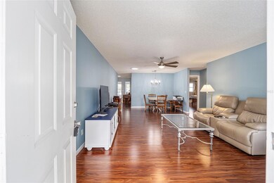 Living room with dining near kitchen