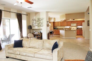 Family room into kitchen