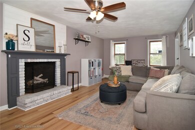 Living room with fireplace