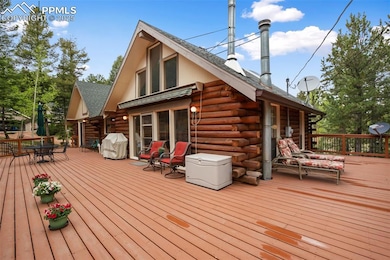 Wooden deck featuring outdoor dining space