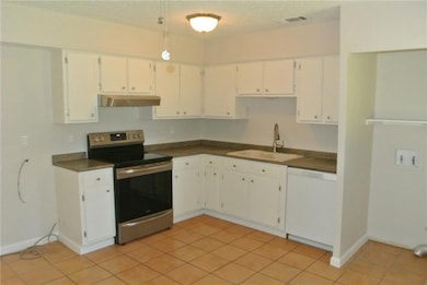 New range/oven and freshly painted kitchen cabinet