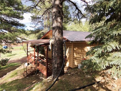 Cabin front porch from up hill