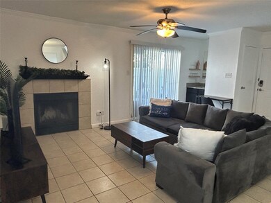 Living room with fireplace
