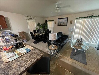 Living room with ceiling fan
