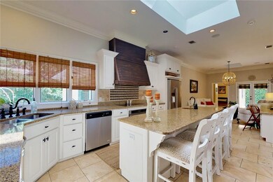 Bright kitchen with oversized skylight that opens