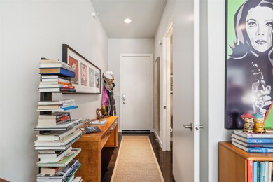 Hallway featuring dark hardwood / wood-style flooring