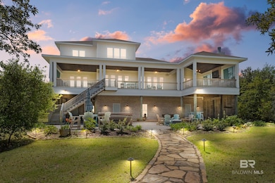 Rear view of home at dusk