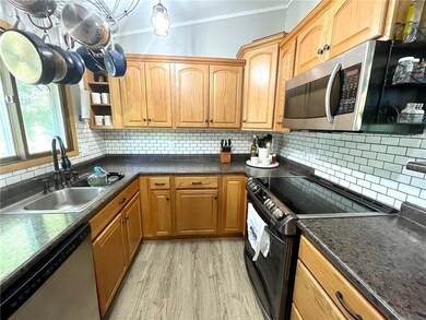 New backsplash just added in the kitchen area!  Pe