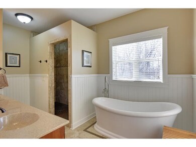 master bath, walk in tile shower, free standing so
