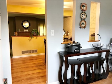A view into the dining area from the kitchen