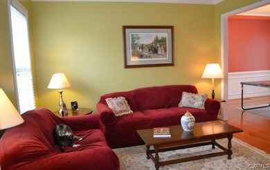Living Room- Crown molding, two windows with blind
