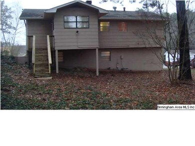 A rear view of the home