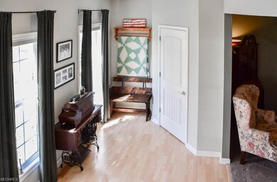 Welcoming foyer with a deep coat closet.