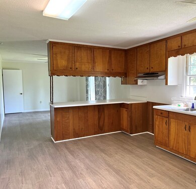Kitchen view towards family area