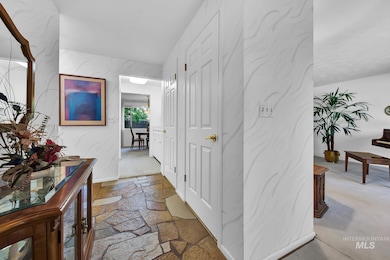 Corridor with stone tile flooring