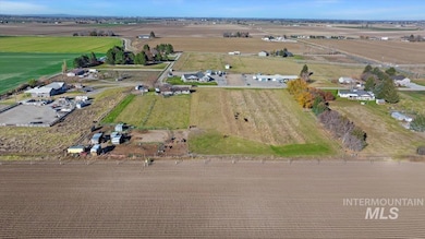 Aerial overview of property's location featuring rural landscape