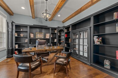 Spacious office with barn doors.