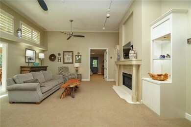 Large fireplace and custom built ins.