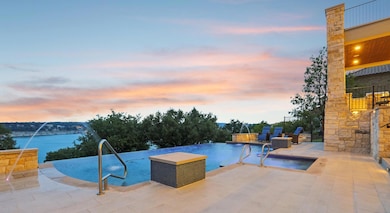 Outdoor pool with a patio area