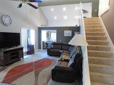 Large living room looking towards kitchen and dini