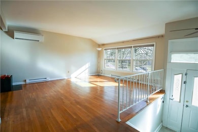 Living room with real hardwood floors