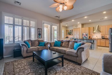Spacious family room open to kitchen