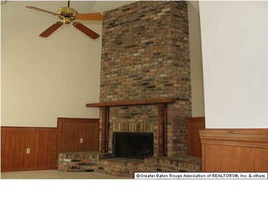 Fireplace in den