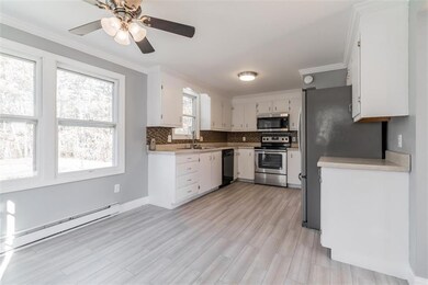 Glass tile back splash, sink and fan!