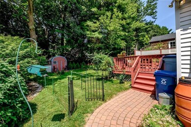 Enjoy this back deck and shady back...