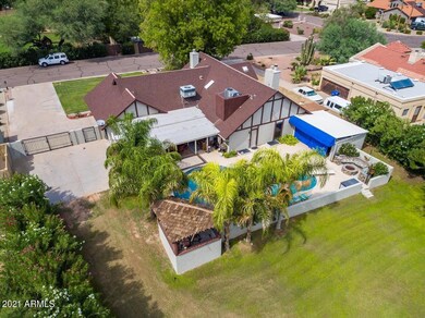 Aerial view of back of home