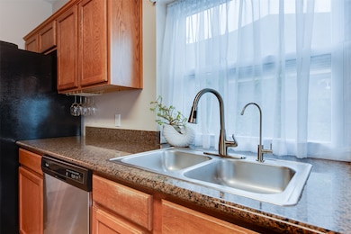 Elegant kitchen with granite countertops, a double