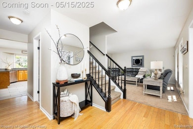 Foyer with wood floor