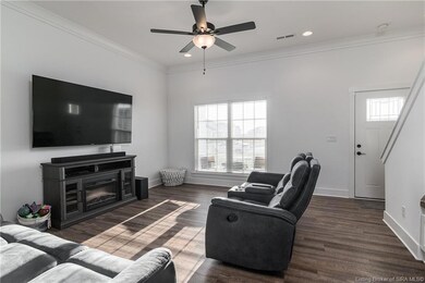 Spacious living room with beautiful LVP flooring, 
