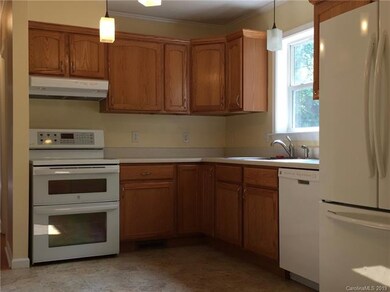 Kitchen with big refrigerator, dishwasher, smooth 