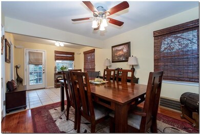 Flows from dining room to nice big deck and park l