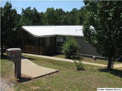 Covered front porch, room for seating and outdoor cooking.