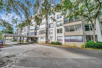 Covered area in front of lobby entry doors