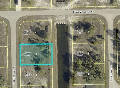 Aerial map of property and surrounding area with property boundaries highlighted