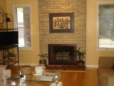 Living Room with wood burning fireplace