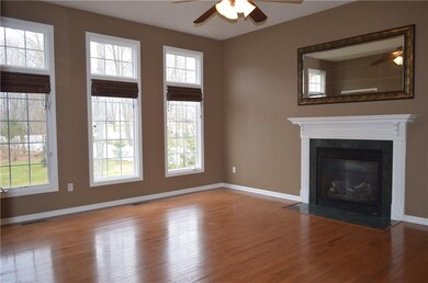 Great room has a view of the park like backyard