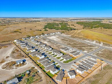 Aerial perspective of suburban area