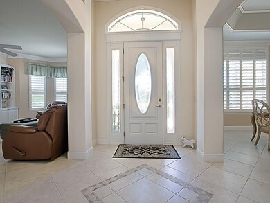Lovely leaded front door with sidelights!