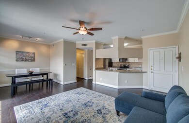 Another view of open-plan living room layout