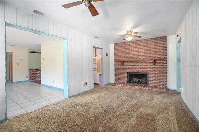 Wood burning fireplace