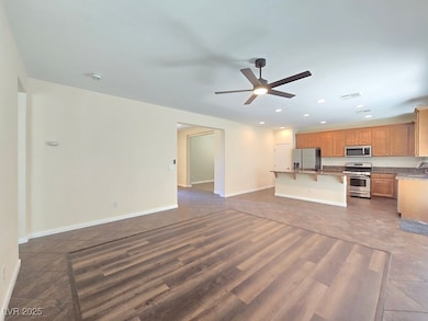 Kitchen featuring stainless steel appliances, open