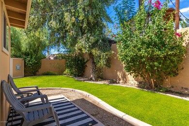 fully landscaped backyard