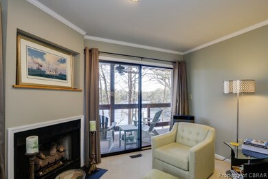 Gas fireplace in the living room provides a year-r