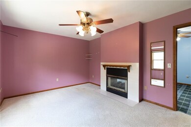 First floor master suite with see-through gas fire
