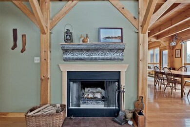 Beautiful fireplace with tin mantel...